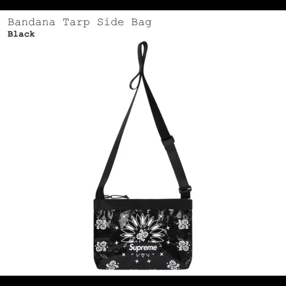 Supreme ss21 bandana tarp side bag black